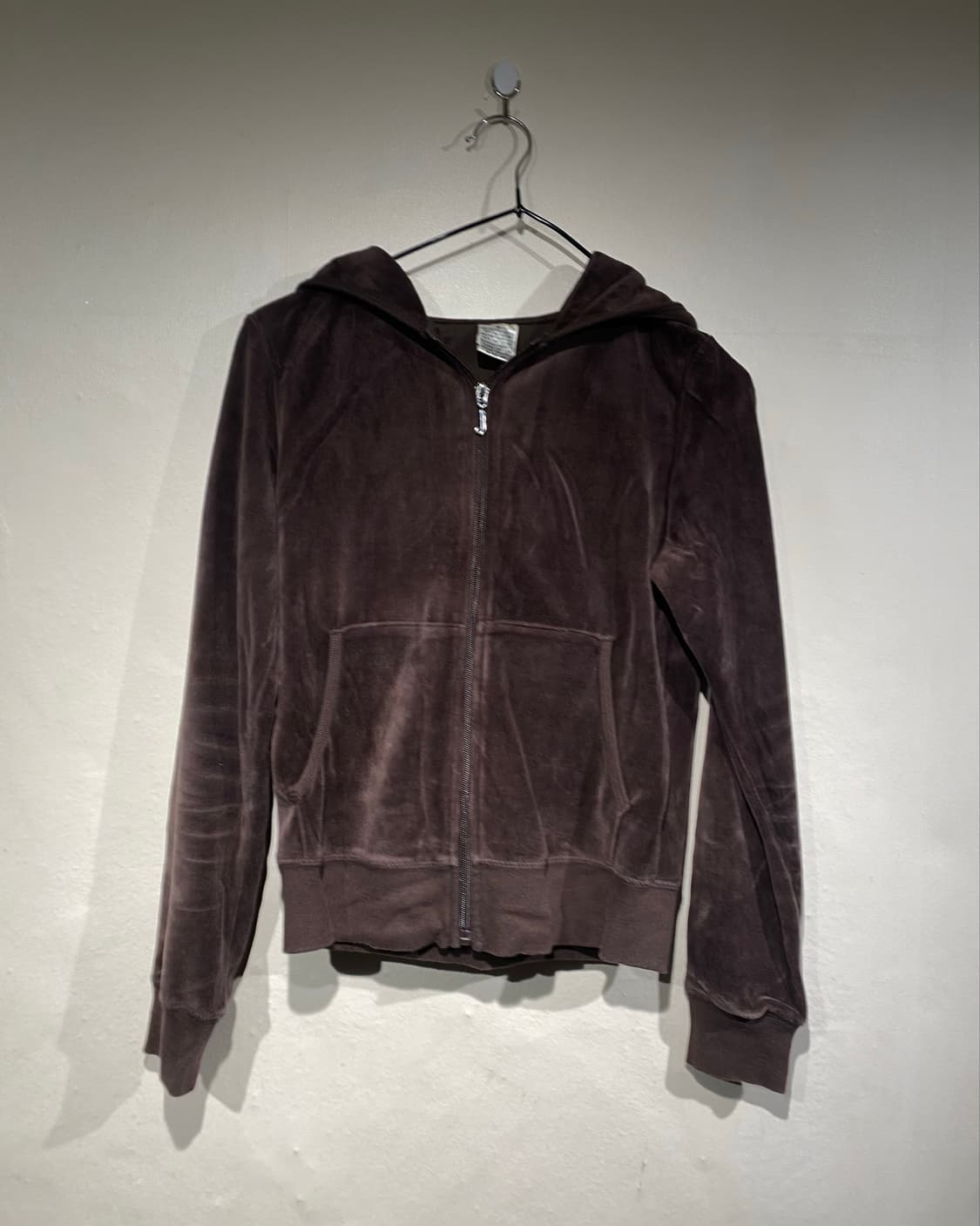 Brown velvet hood zip-up  상품이미지1
