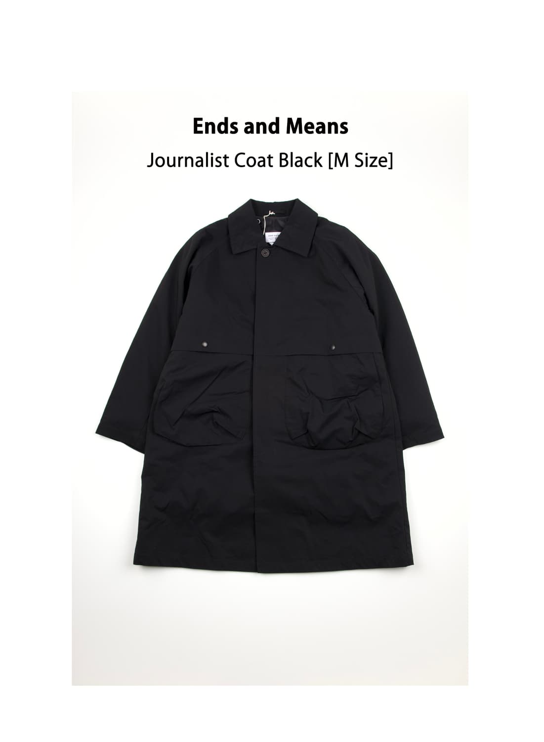 (새상품)Ends and means 저널리스트 코트 블랙 상품이미지1