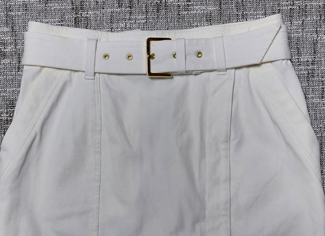 PINKY&DIANNE 골드벨트 랩 미디 스커트 (화이트/36) 상품이미지2