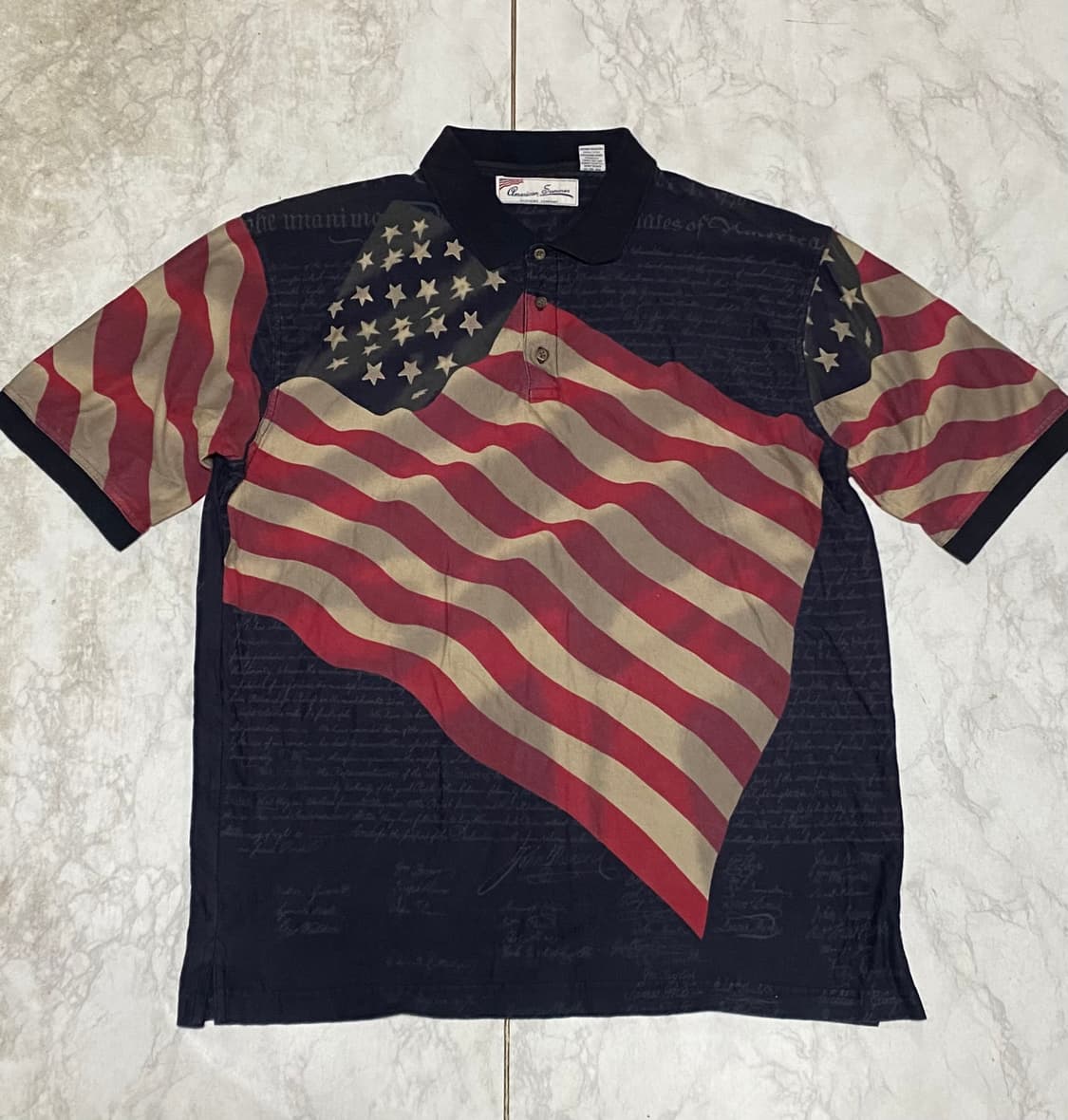 미국 성조기 빅사이즈 오버핏 반팔 카라티 상품이미지1
