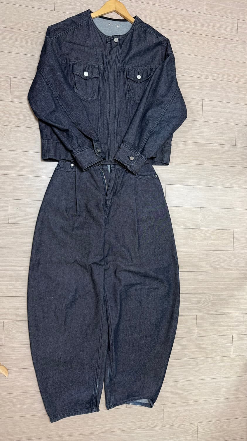 트리밍버드 원버튼 데님 자켓 (+팬츠) 상품이미지4