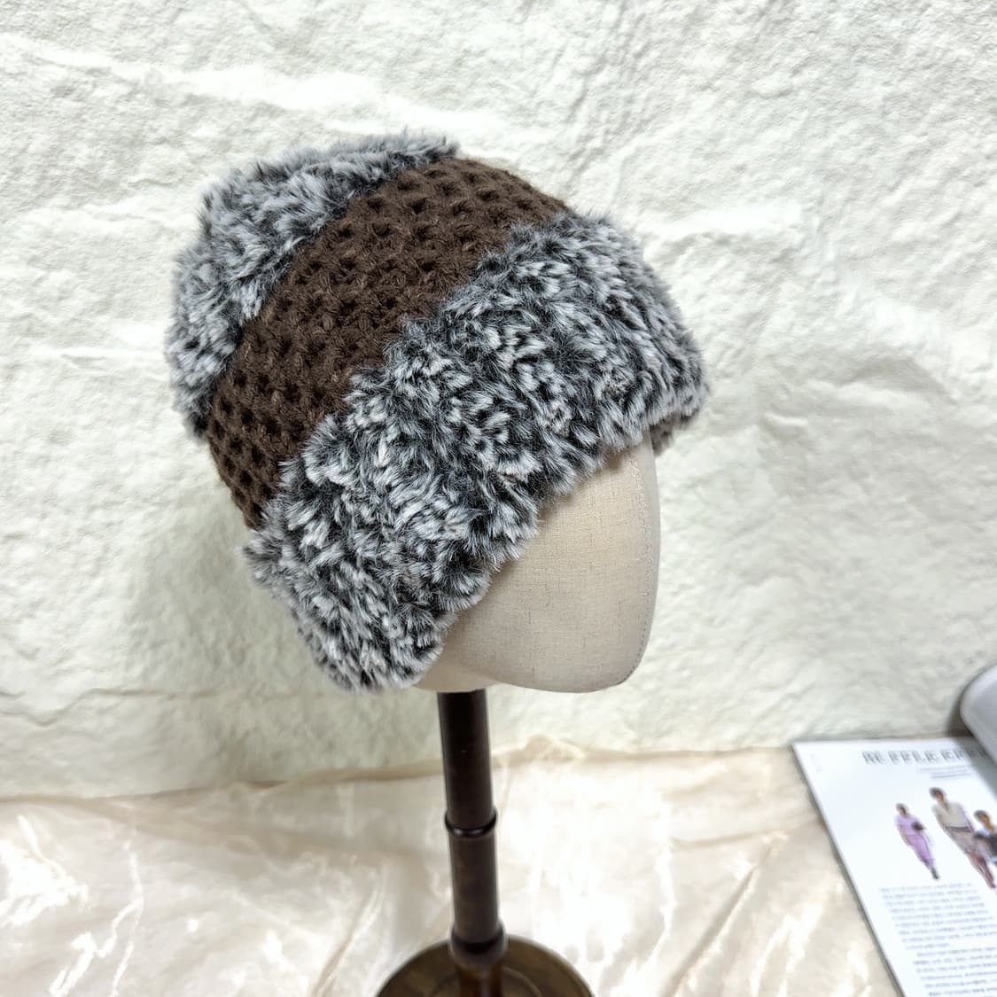 빈티지 퍼 니트모자 버킷햇 상품이미지2