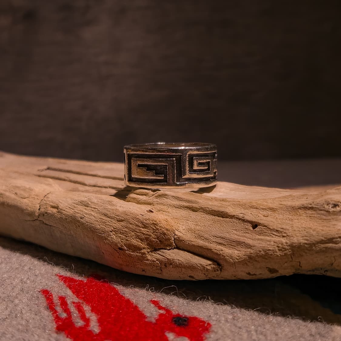 Hopi Signed Overlay Sterling Silver Ring 상품이미지3