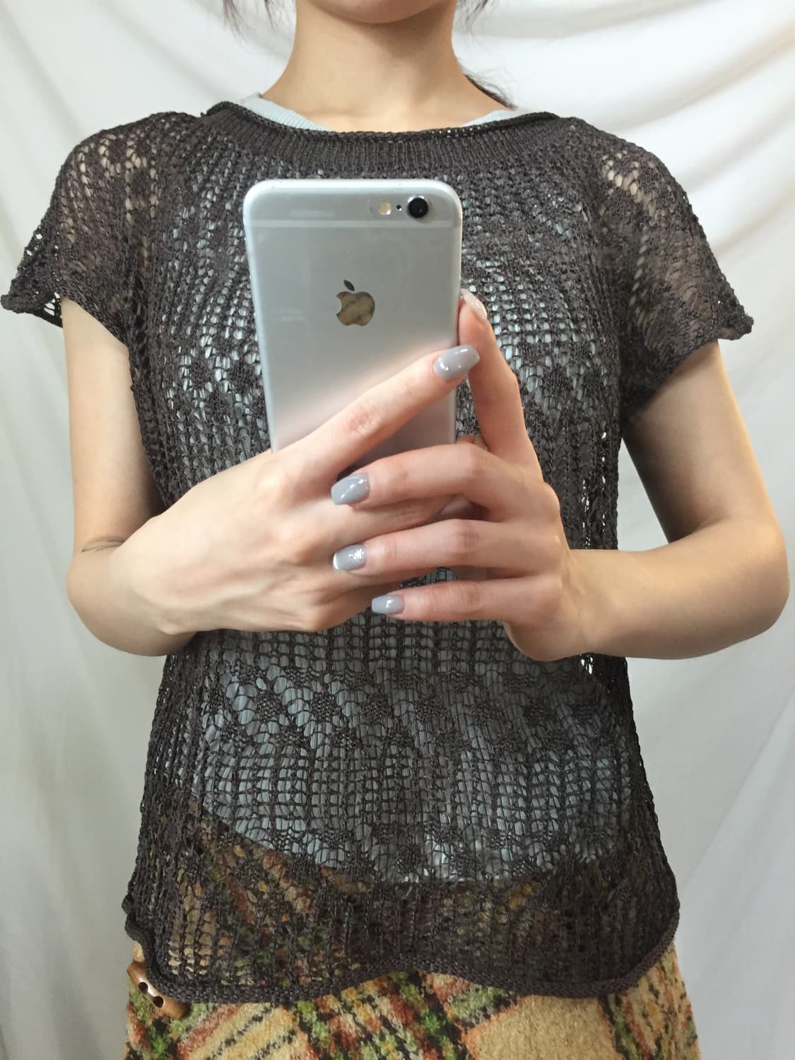 브라운 시스루 그물니트 상품이미지7