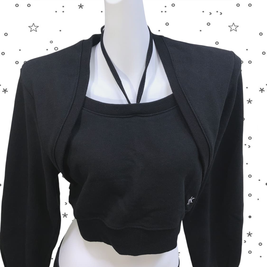 Not known 낫노잉 볼레로 레이어드 초커 맨투맨 블랙 27 상품이미지2