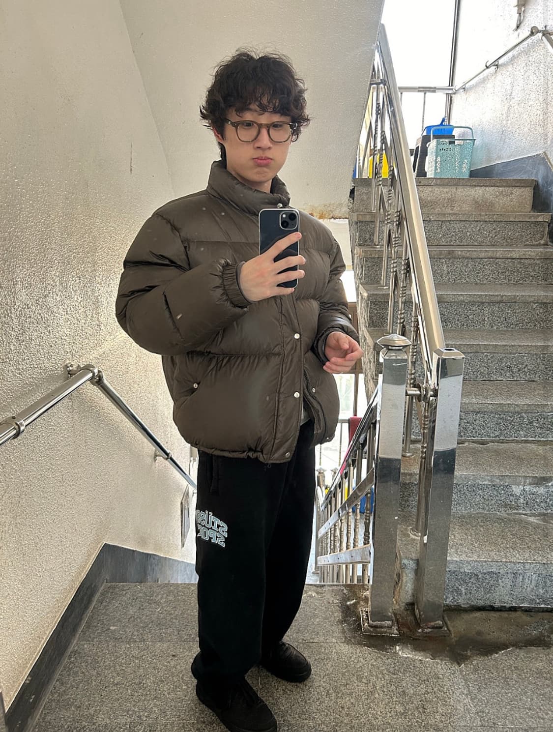 [XL]스투시 스포츠 스웻팬츠 블랙 상품이미지5