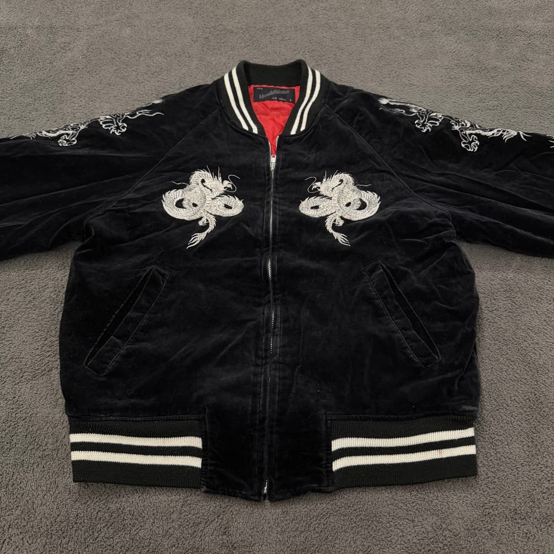 Jpn 일본 빈티지 호시히메 벨벳 용자수 스카잔 자켓 상품이미지3