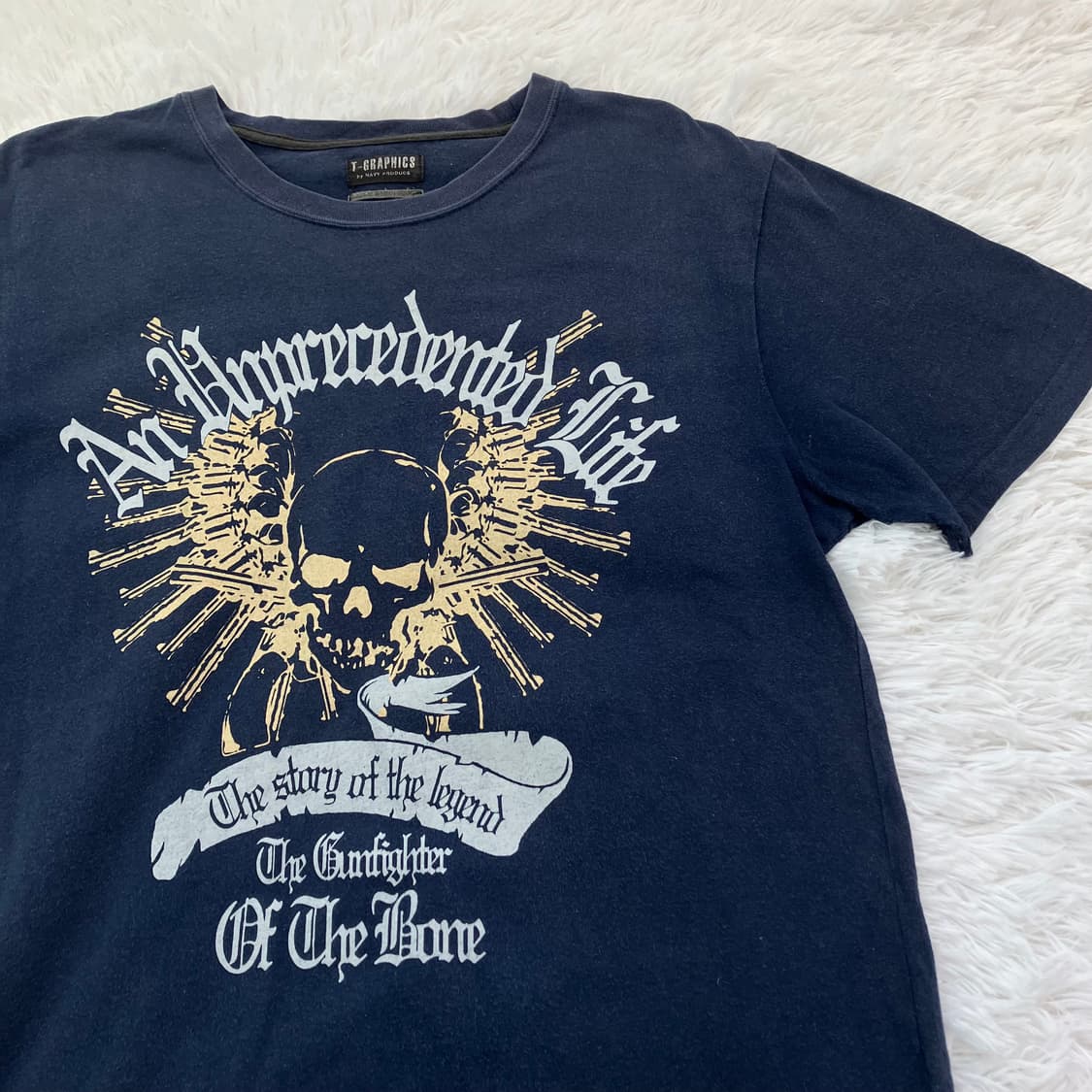 빈티지 스컬 펑키 네이비 반팔 753 y2k 스트릿 갸루 펑키 일본빈티지 상품이미지4