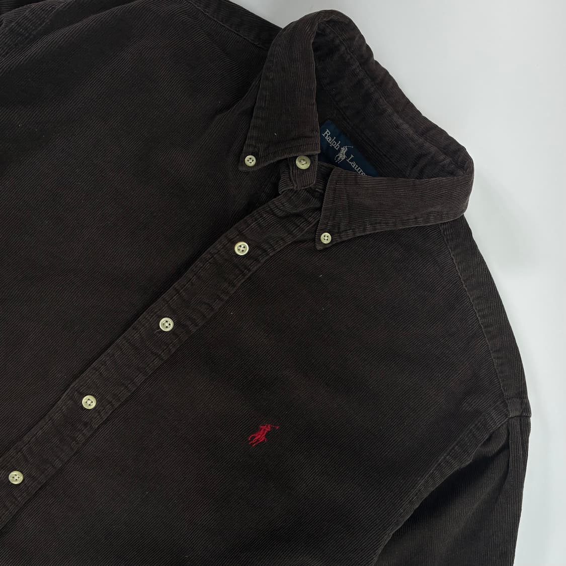 Polo  폴로 랄프로렌 자수 코튼 다크브라운 코듀로이 셔츠 상품이미지3
