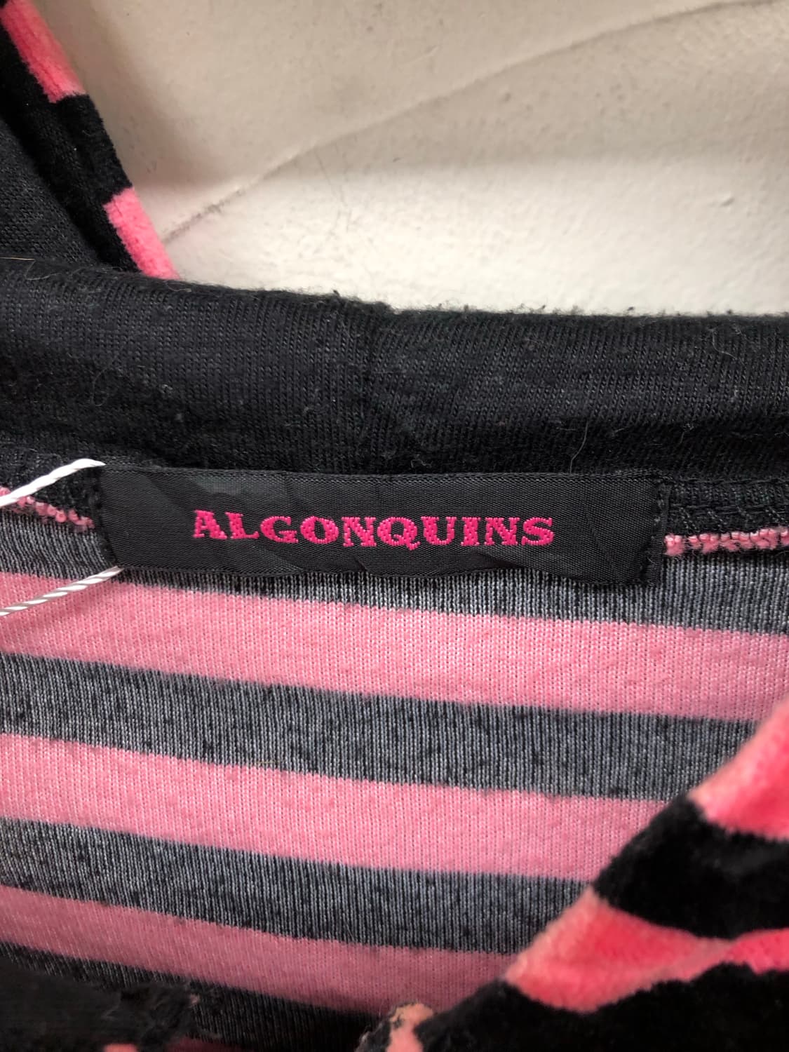 알곤퀸즈 벨벳 스트라이프 롱 후드 집업 상품이미지4