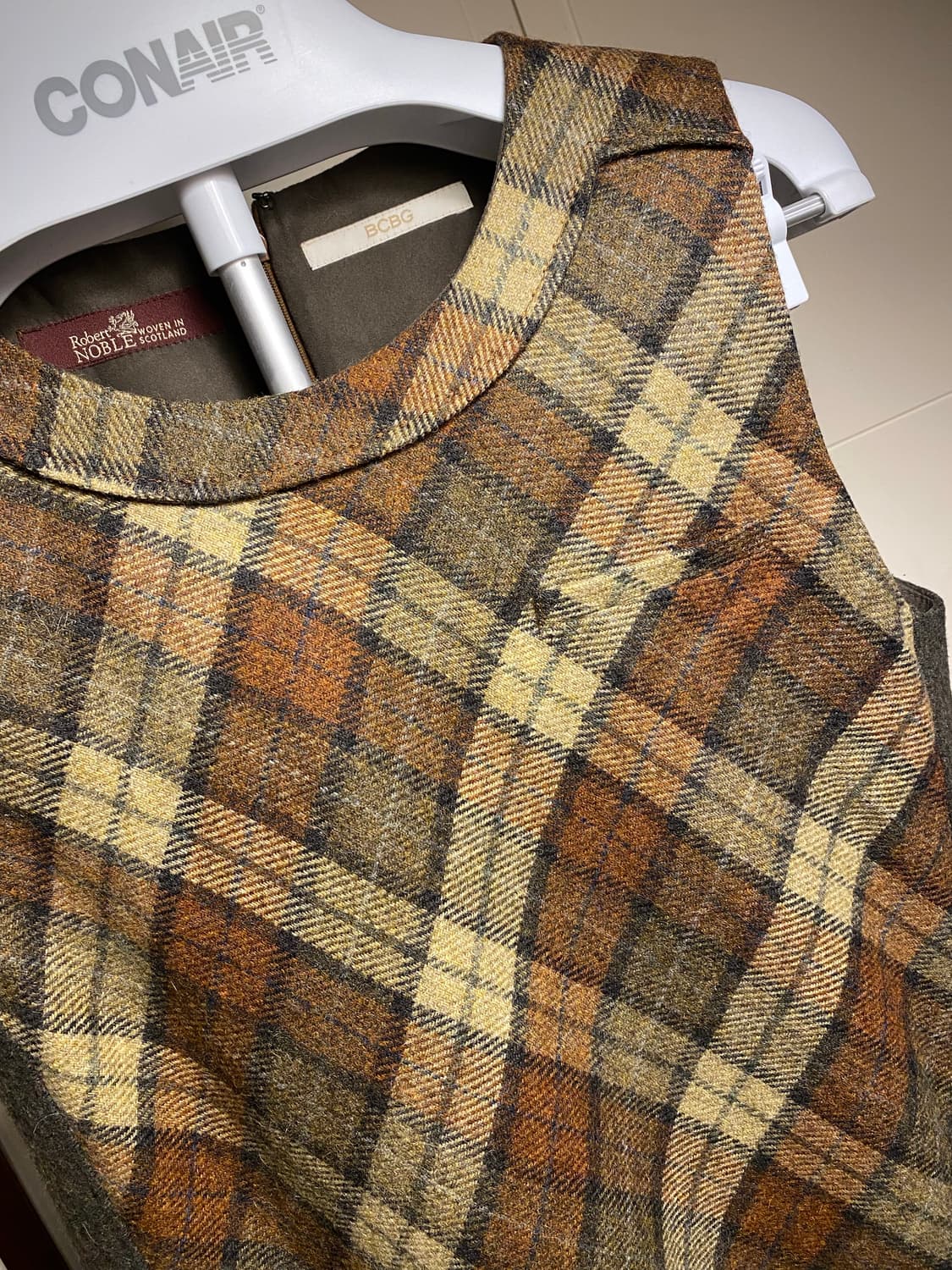 BCBG 체크모직 원피스S 상품이미지3