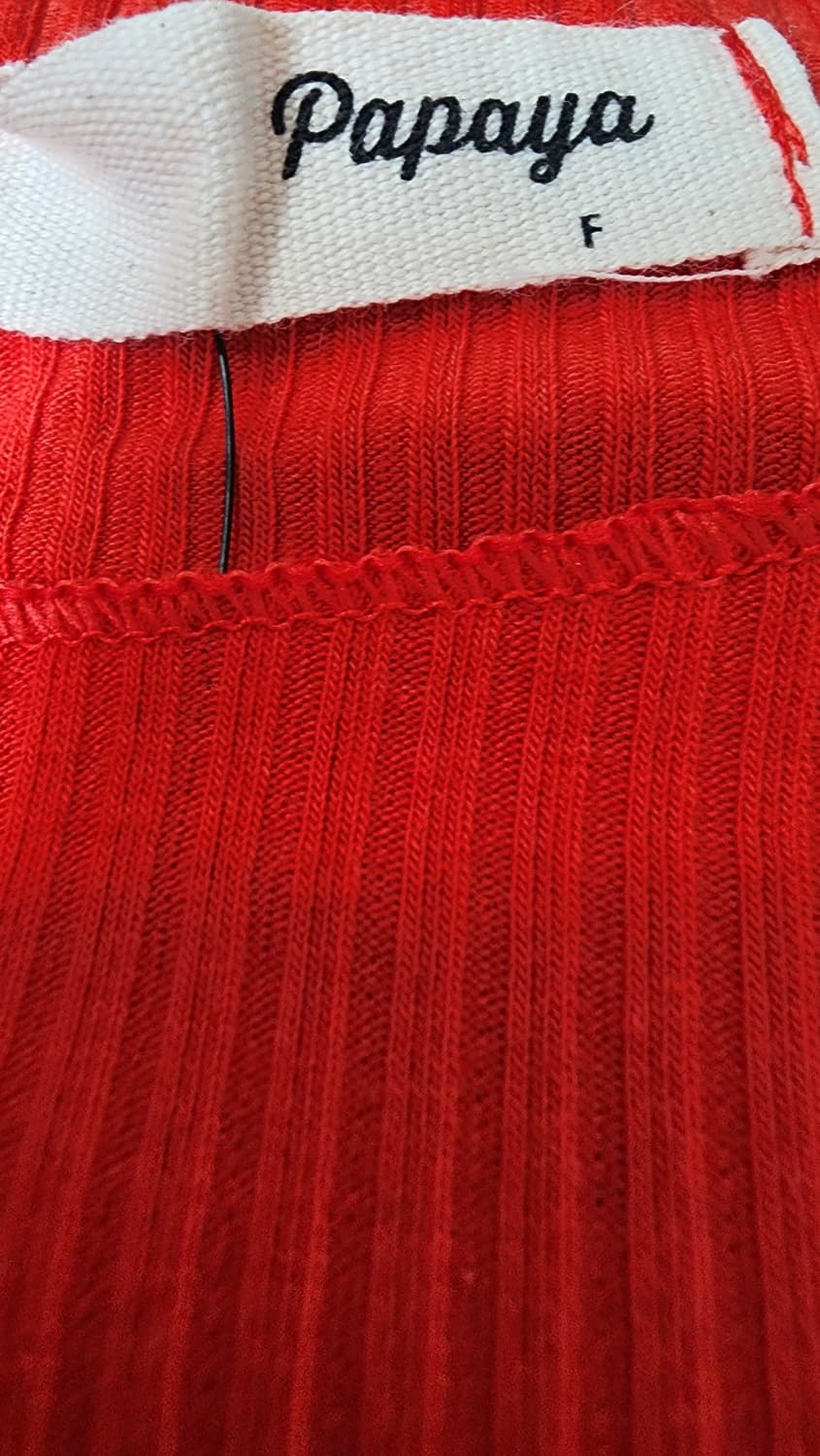 Papaya 빨간색 나팔소매 블라우스 Free 상품이미지3