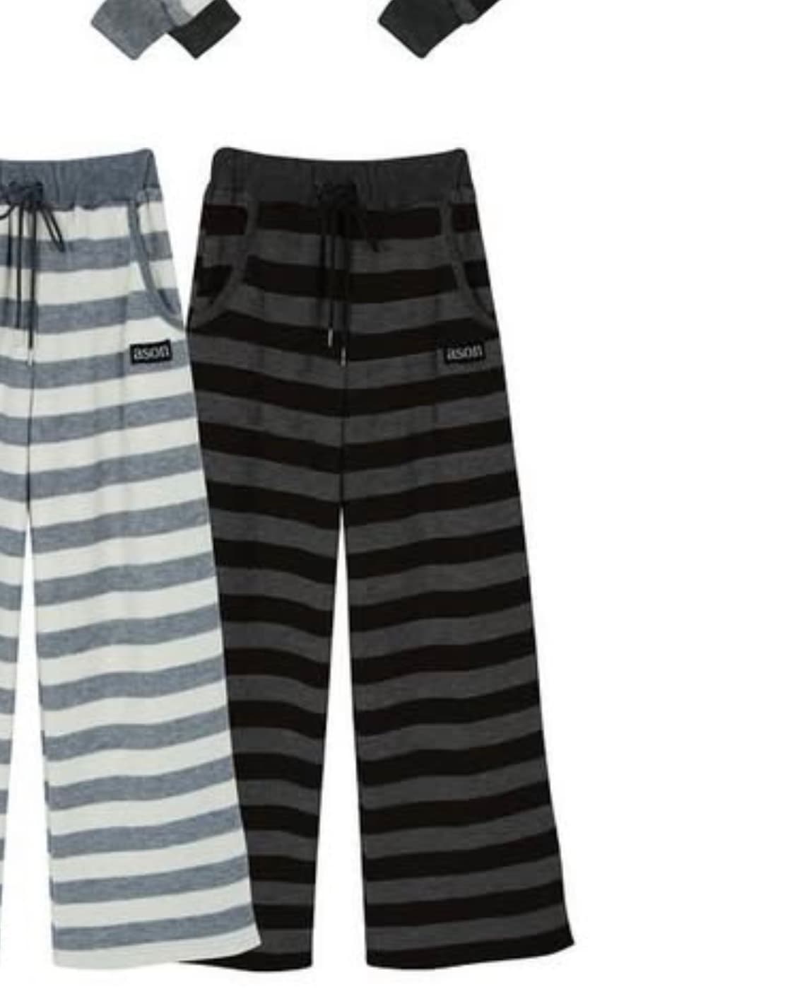 애즈온 COSY STRIPE PANTS 니트 바지 상품이미지2