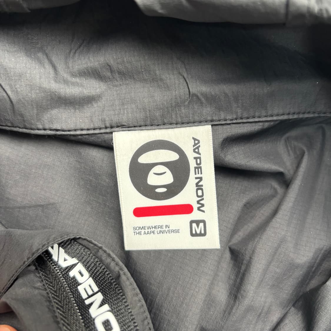 AAPE 에이프 스펠아웃 블랙 바람막이 M 상품이미지7