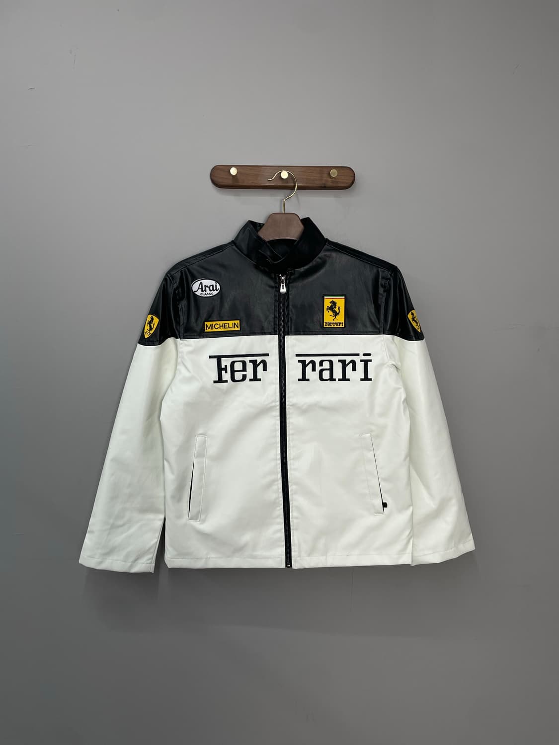 페라리 F1 자수로고 블랙 레더자켓 H1842 상품이미지2