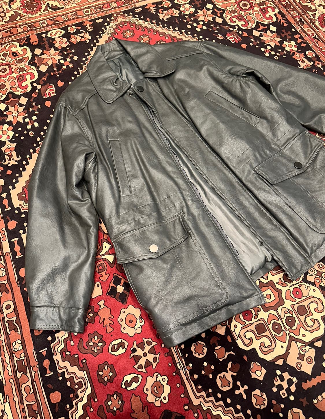 ( XL ) 가죽자켓 가죽코트 가죽하프자켓 빈티지가죽 가죽롱자켓 상품이미지6