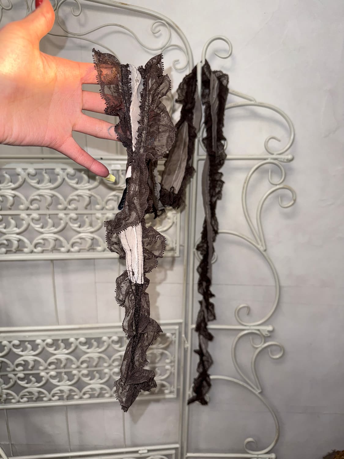 Ash brown floral lace scarf 상품이미지4