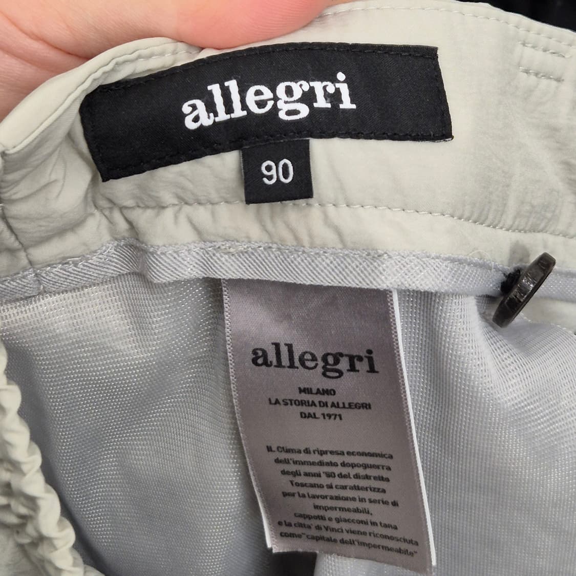 알레그리 나일론 원턱 테이퍼드 팬츠 90 상품이미지8