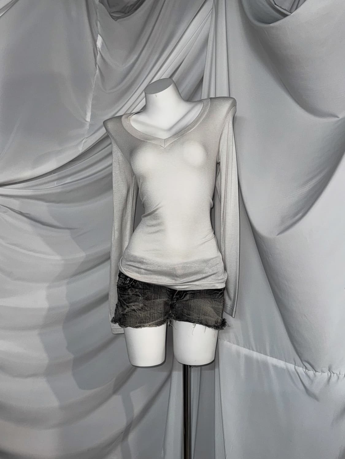 무채색 데일리 해골 펑크 키치 와투케 코디세트  상품이미지5