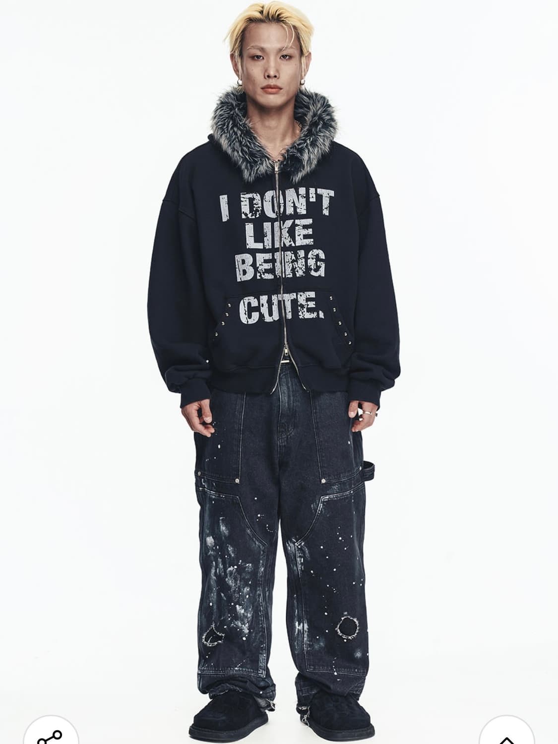 이지노이지 크롭 퍼 후드집업 상품이미지4