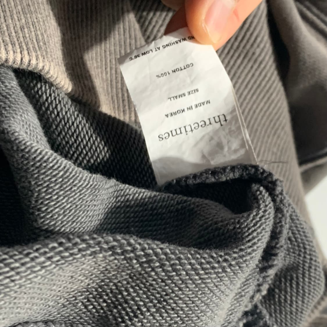 쓰리타임 페어리 핑거홀 크롭 후드티 상품이미지5