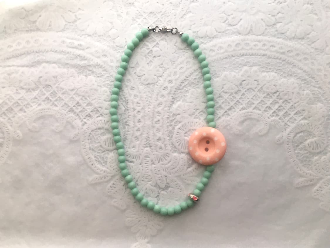 viburnum shop 민트 하트 도트 목걸이 (재고 하나) 상품이미지1