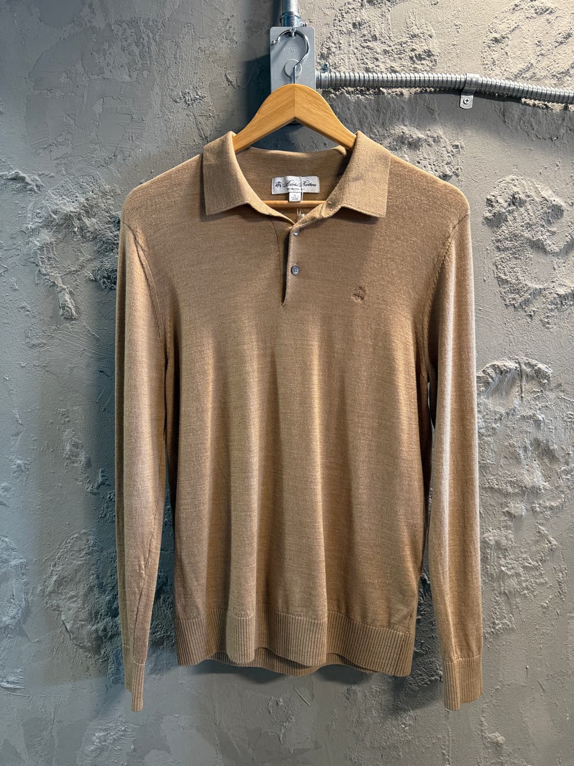 브룩스 브라더스 울 니트 폴로 셔츠 베이지 S 상품이미지1