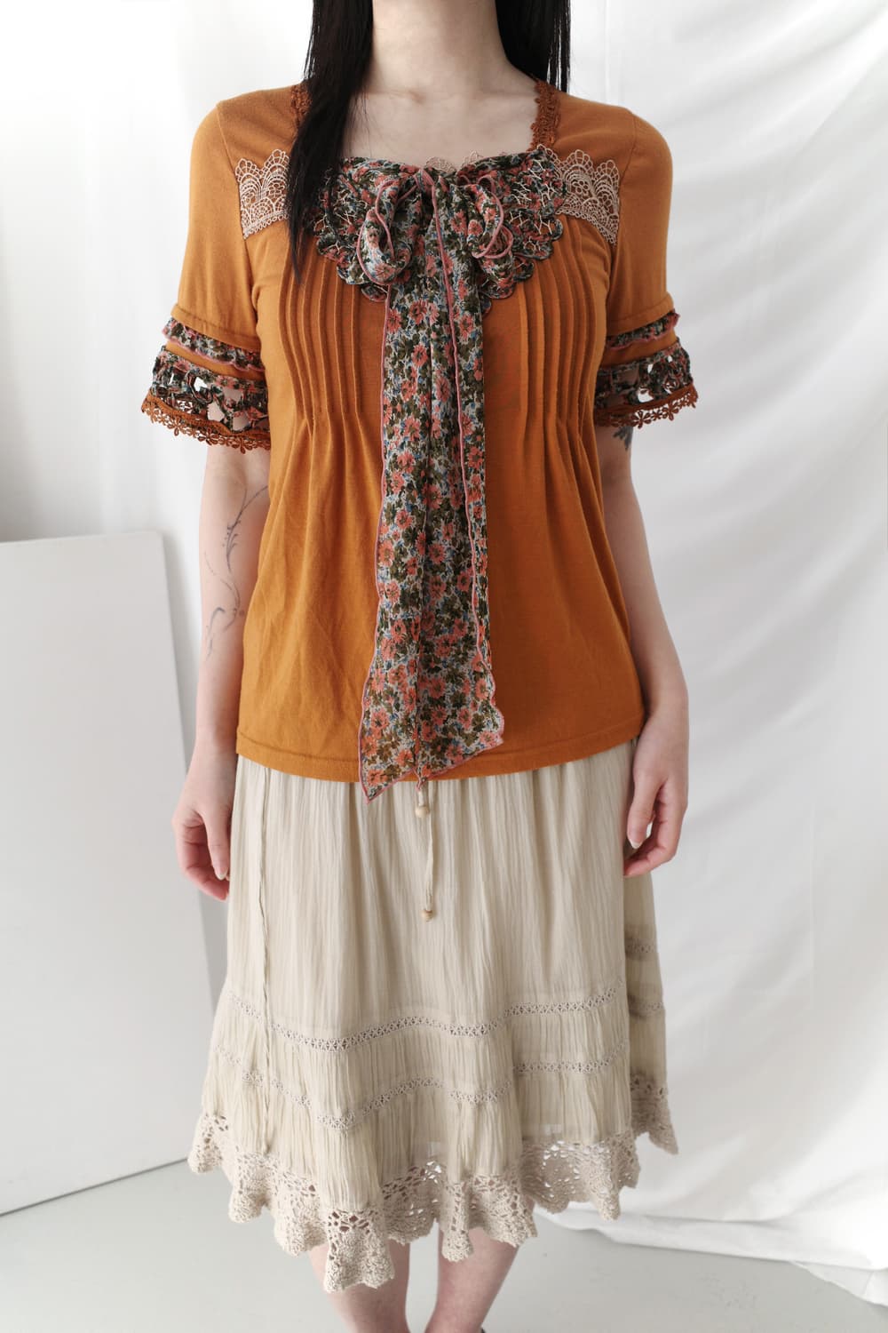 axes femme) flower tie half T  상품이미지6