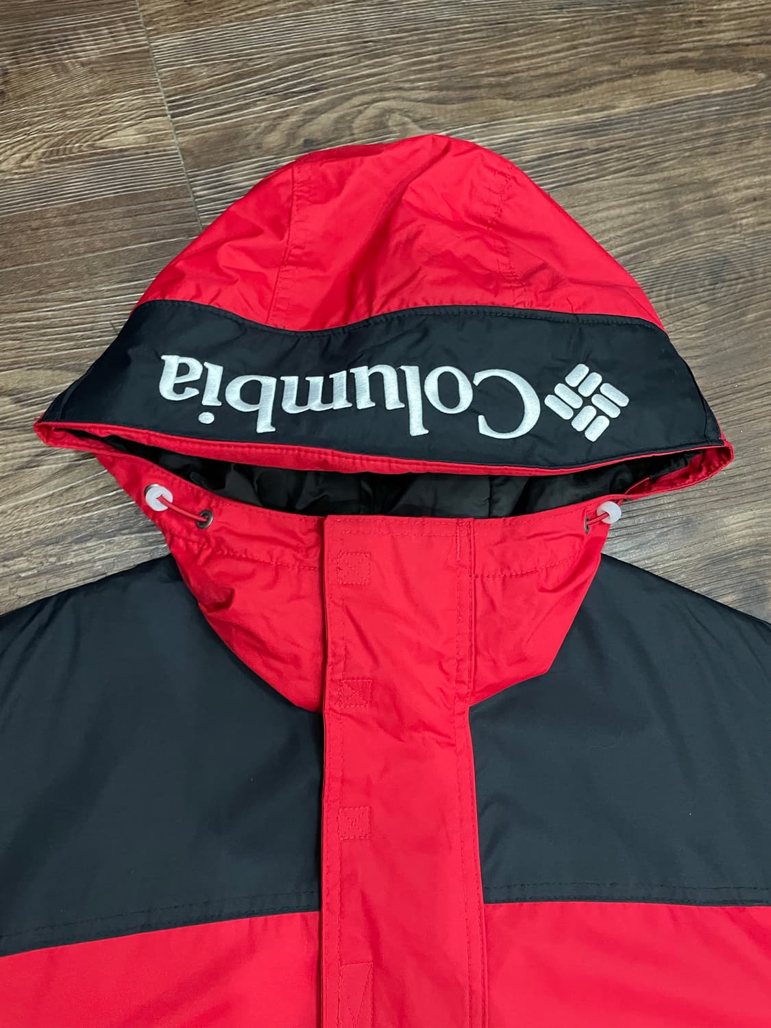 컬럼비아 풀오버 아노락 패딩 자켓 레드 상품이미지2
