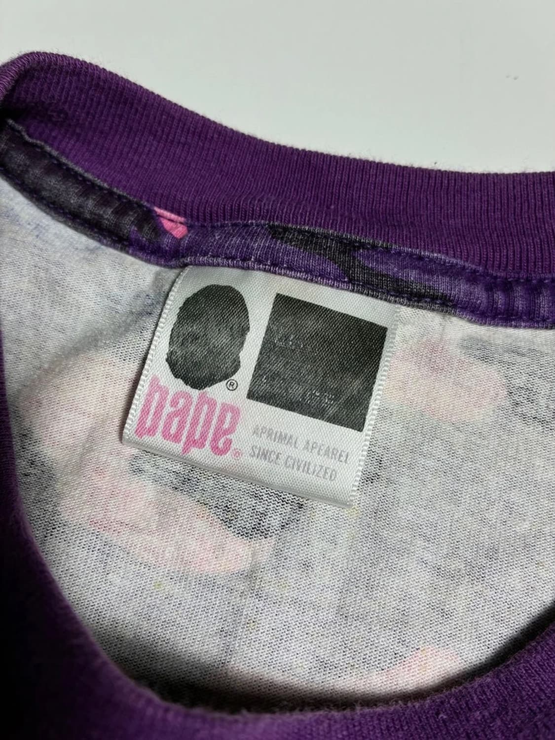 베이프 BAPE 카모 칼리지 퍼플 반팔 티셔츠 R1703 상품이미지6