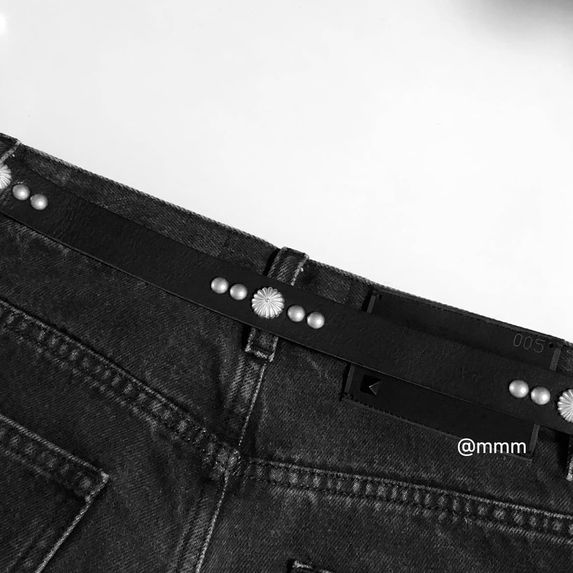 [Unisex] 찡 스터드 가죽 벨트 카멜 상품이미지8