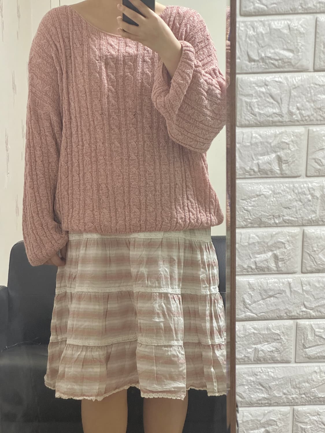 빈티지 모리걸 여리 핑크 니트 상품이미지7