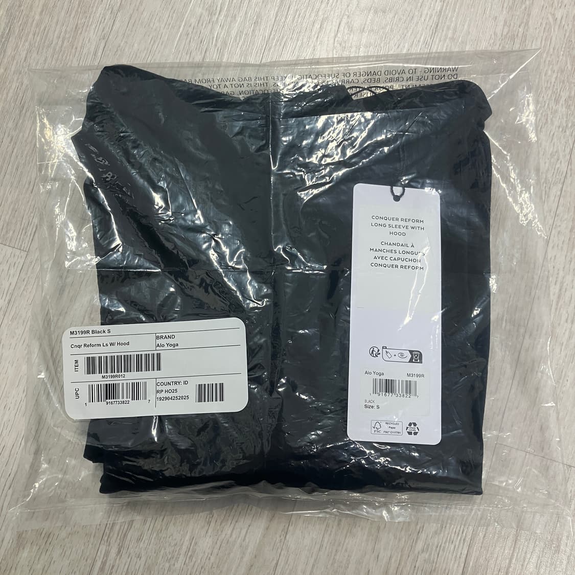 [S] 알로요가 콘쿼 후드 롱슬리브 블랙 상품이미지3