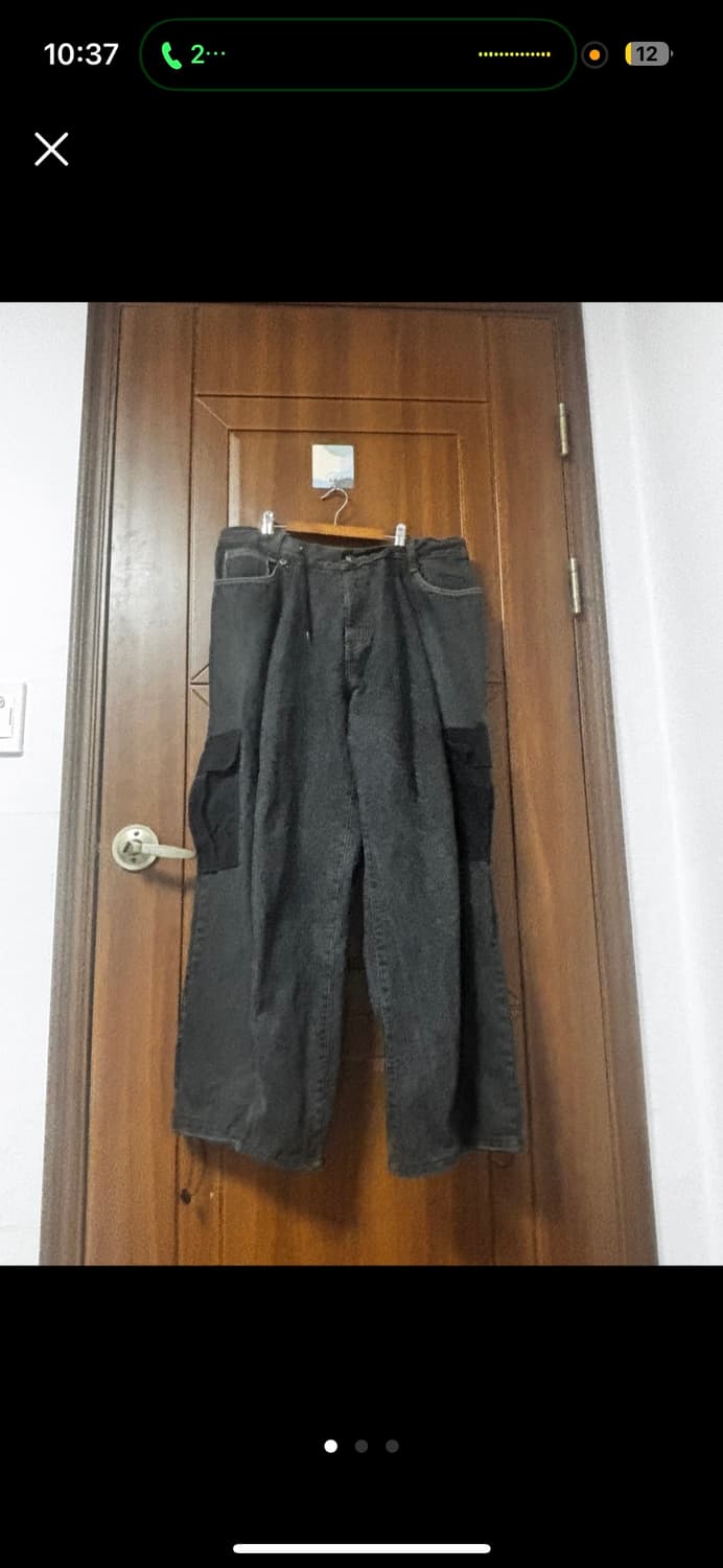 빈티지 흑청 카고 벌륜팬츠 상품이미지1