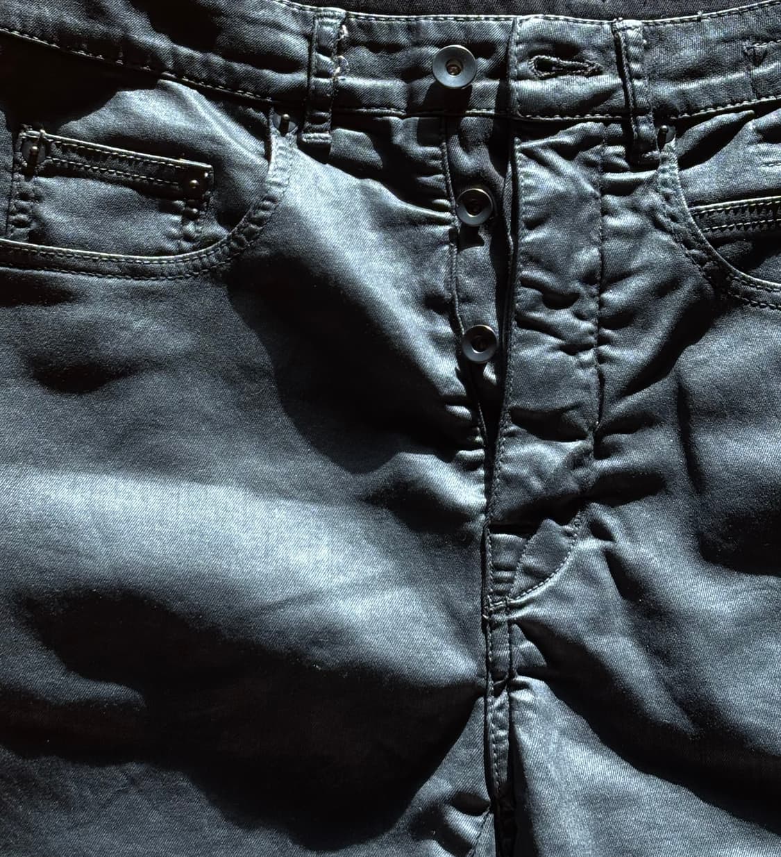 릭오웬스 다크쉐도우 왁스코팅 데님 팬츠 상품이미지3