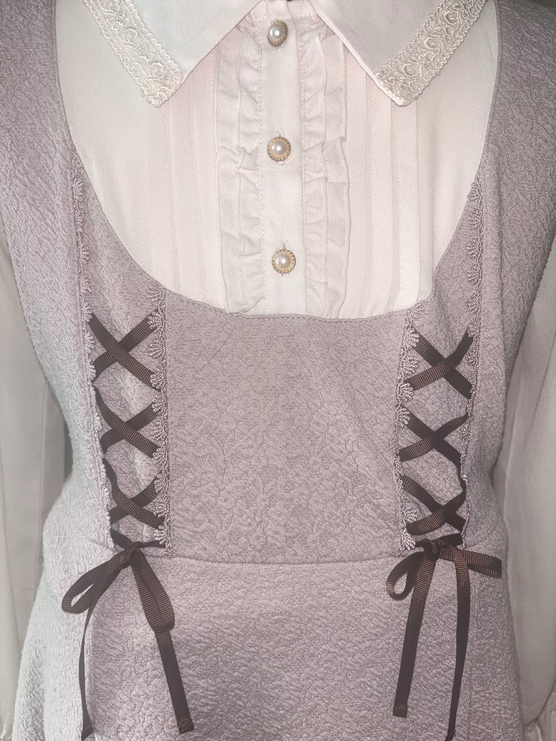 Axes femme 엑시즈팜 리본 레이스업 원피스 일브 로걀 히메 상품이미지2