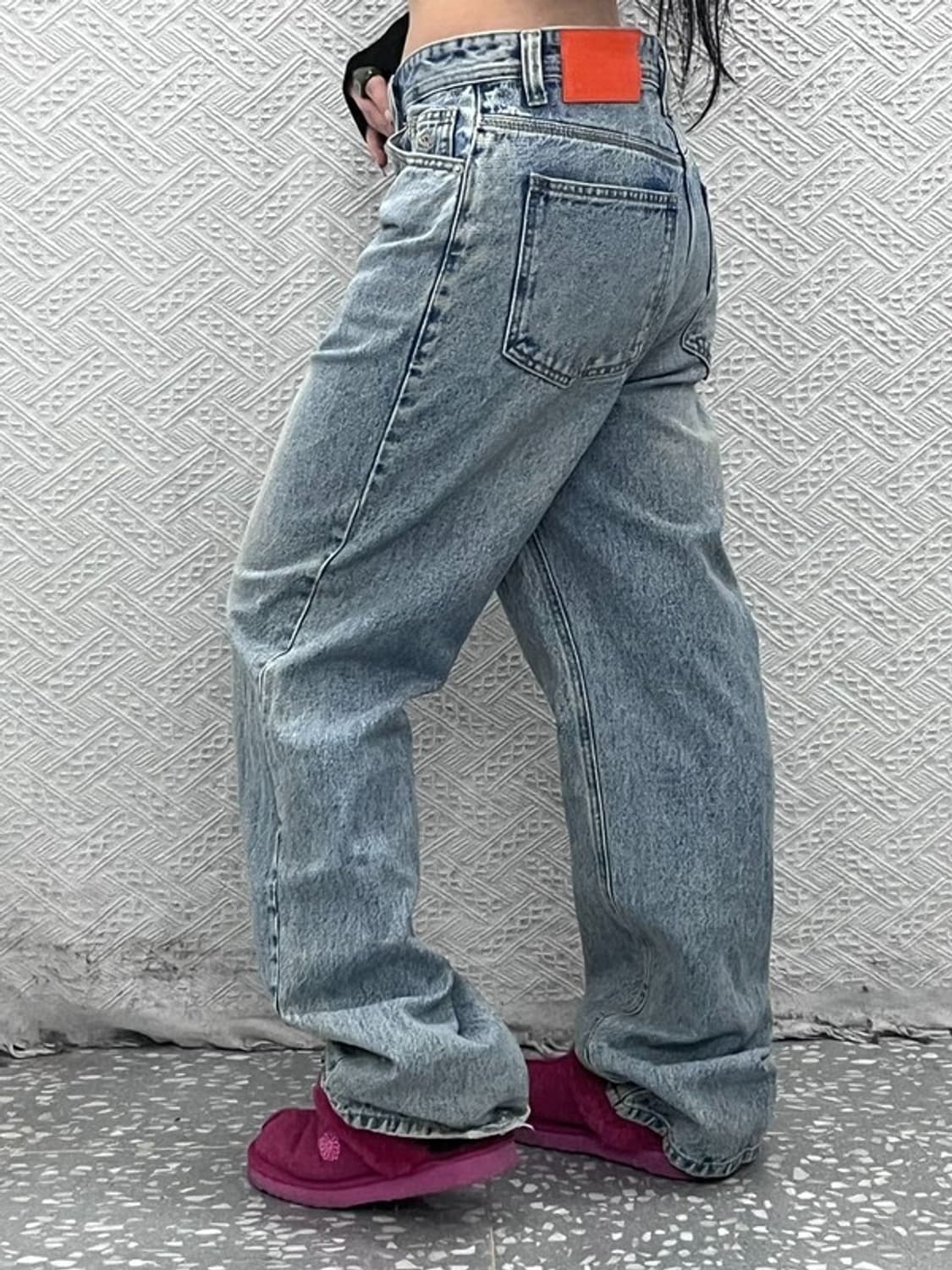 플랙 X OAM 빈티지 연청 오렌지패치 데님팬츠 32인치 C08191 상품이미지1