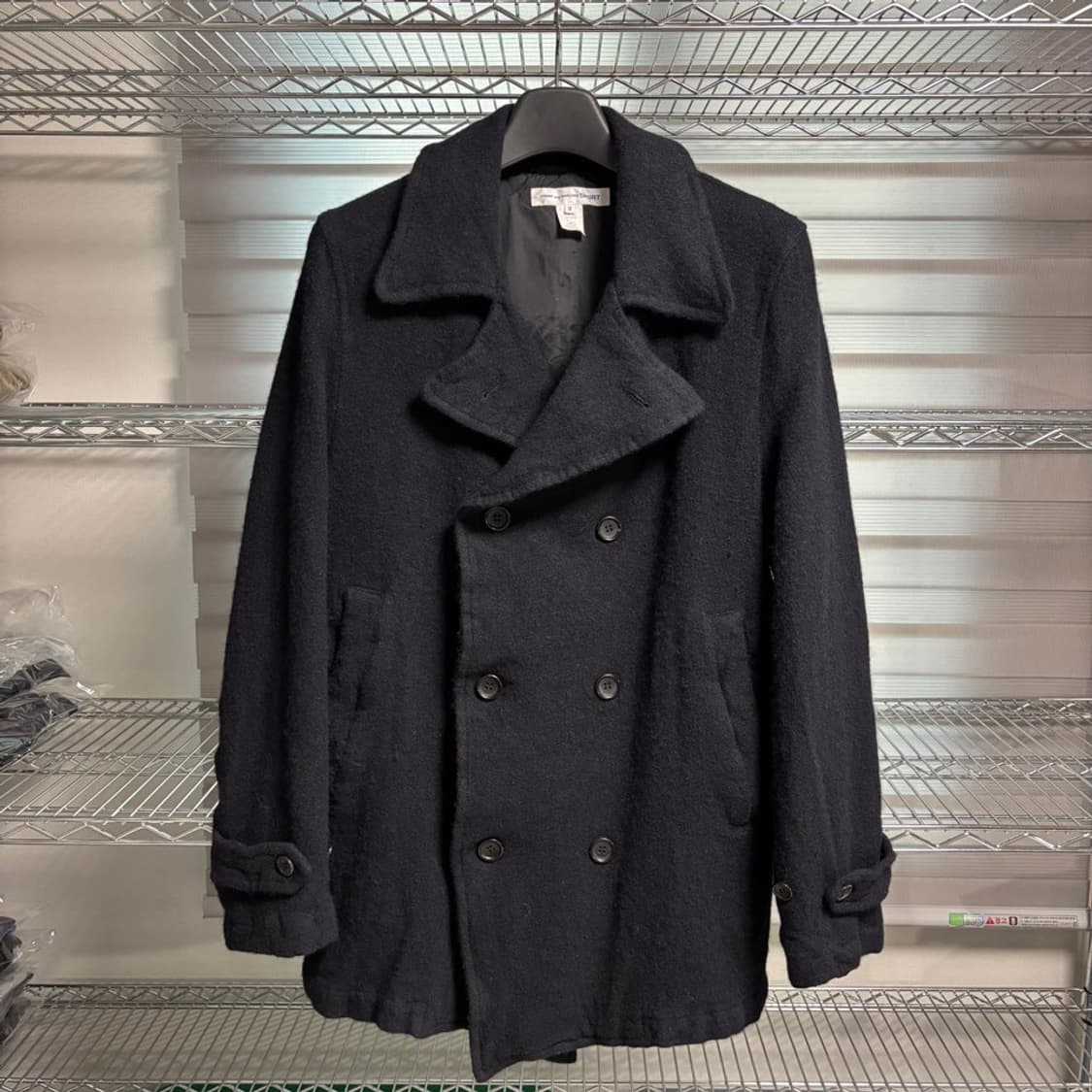 M) 꼼데가르송 셔츠 축융 울 피코트 상품이미지1