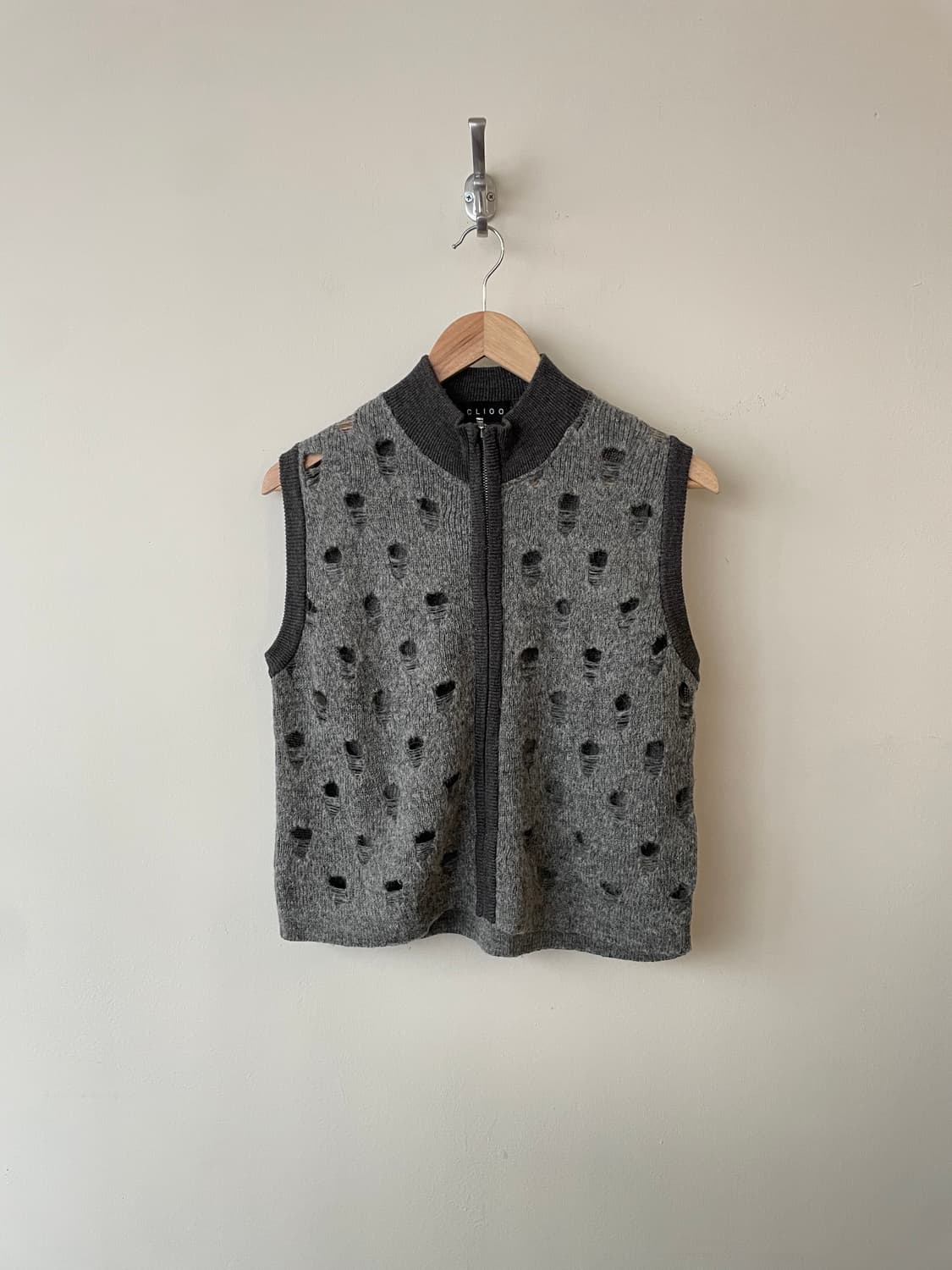 vintage hole knit vest cardigan 상품이미지2