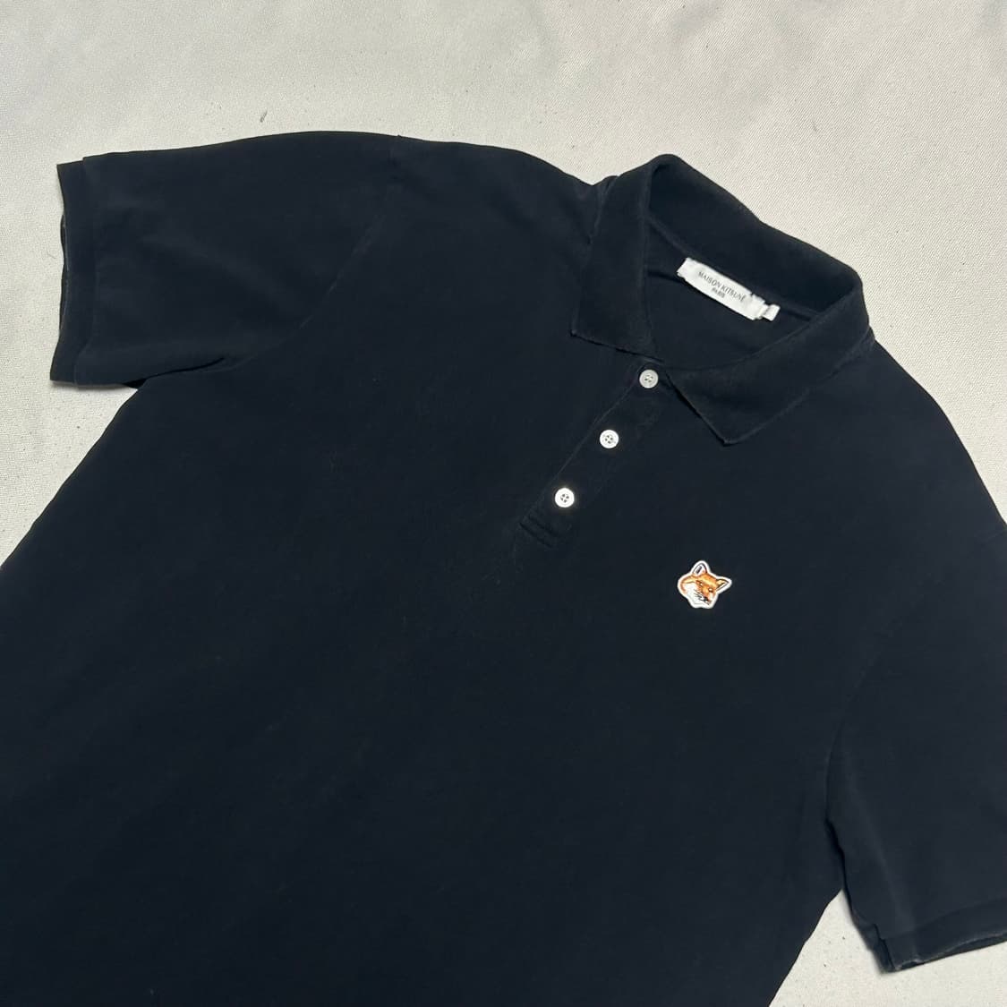 XXL 메종키츠네 블랙 카라 반팔티 상품이미지1