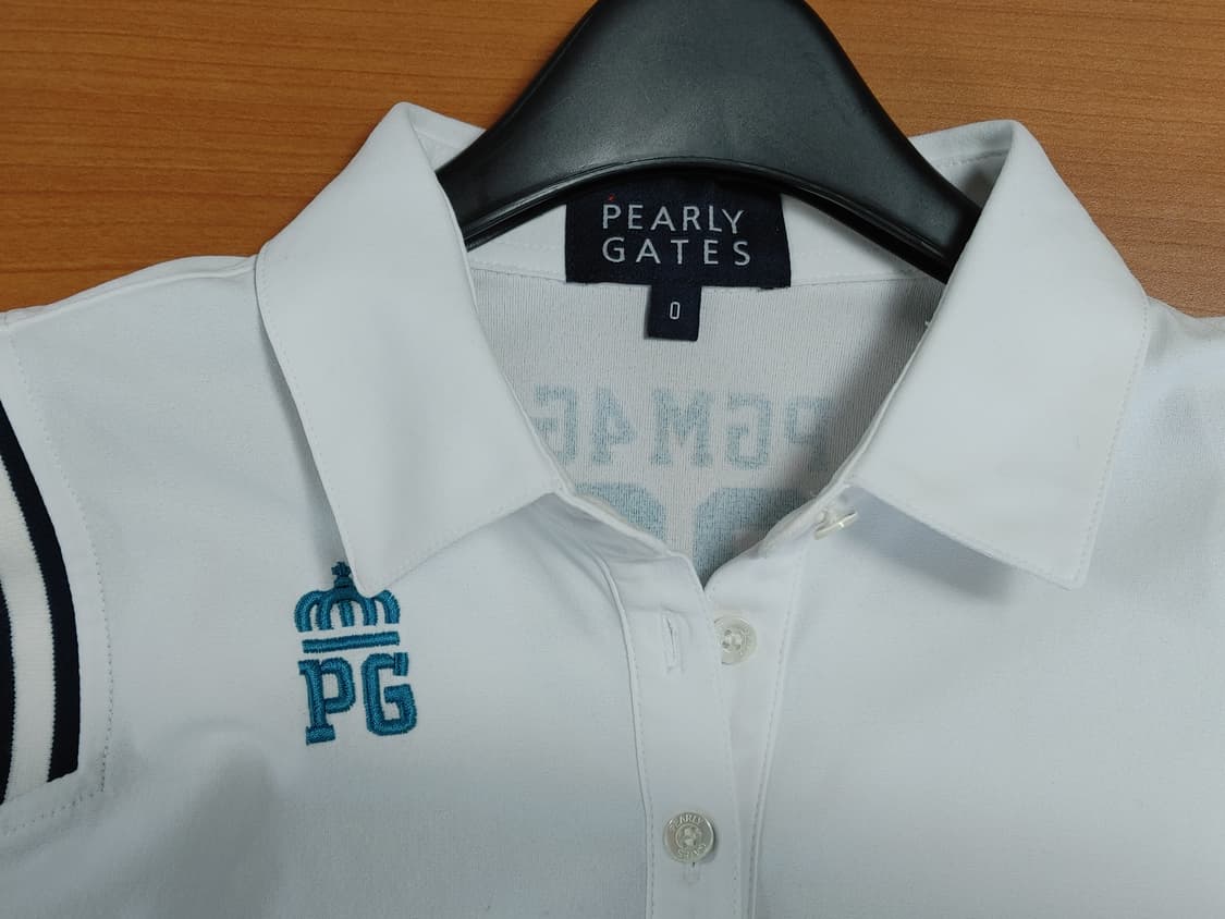 PEARLYGATES 파리게이츠 여성 화이트 민소매 카라티 상품이미지4