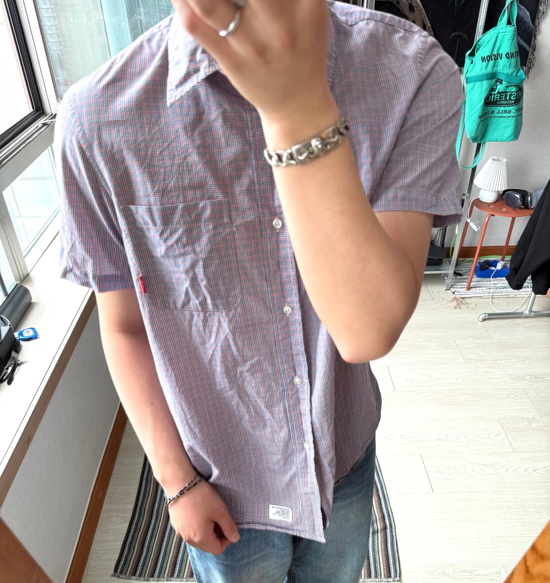 더블탭스 체크 반팔 셔츠 상품이미지1