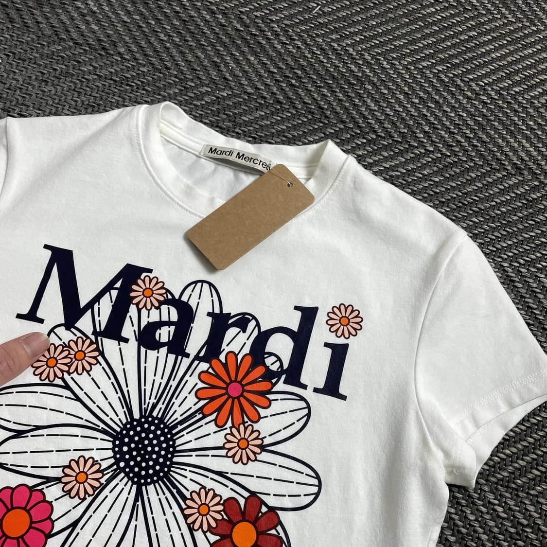 마르디 메크르디 플로럴 로고 크롭 반팔 티셔츠o 4435 상품이미지3