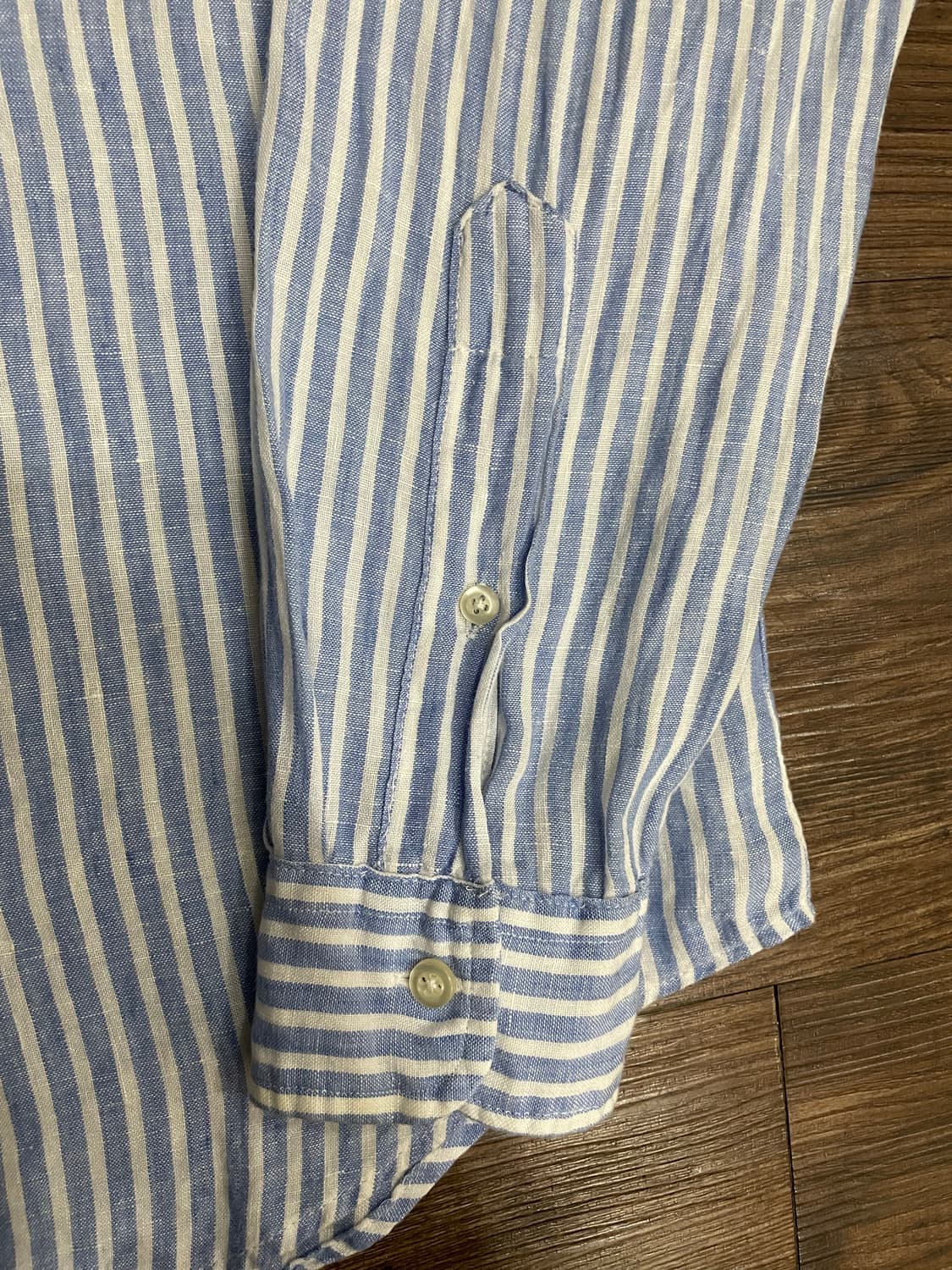 폴로 클래식핏 린넨 스트라이프 셔츠 상품이미지4