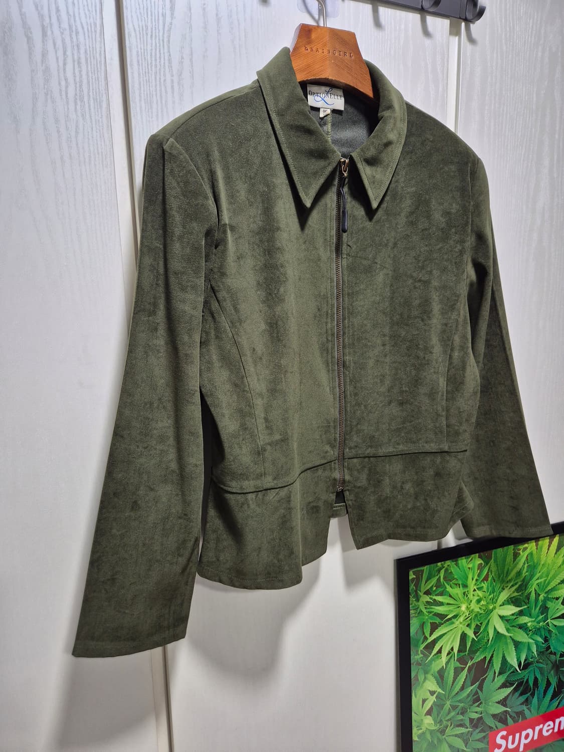(세일)JPN VTG. ORTALLEY 카키올리브색 스웨이드 자켓 상품이미지2