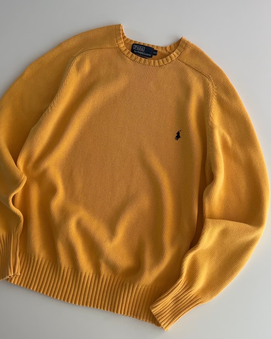 폴로 랄프로렌 옐로우 라운드넥 니트 100 상품이미지2