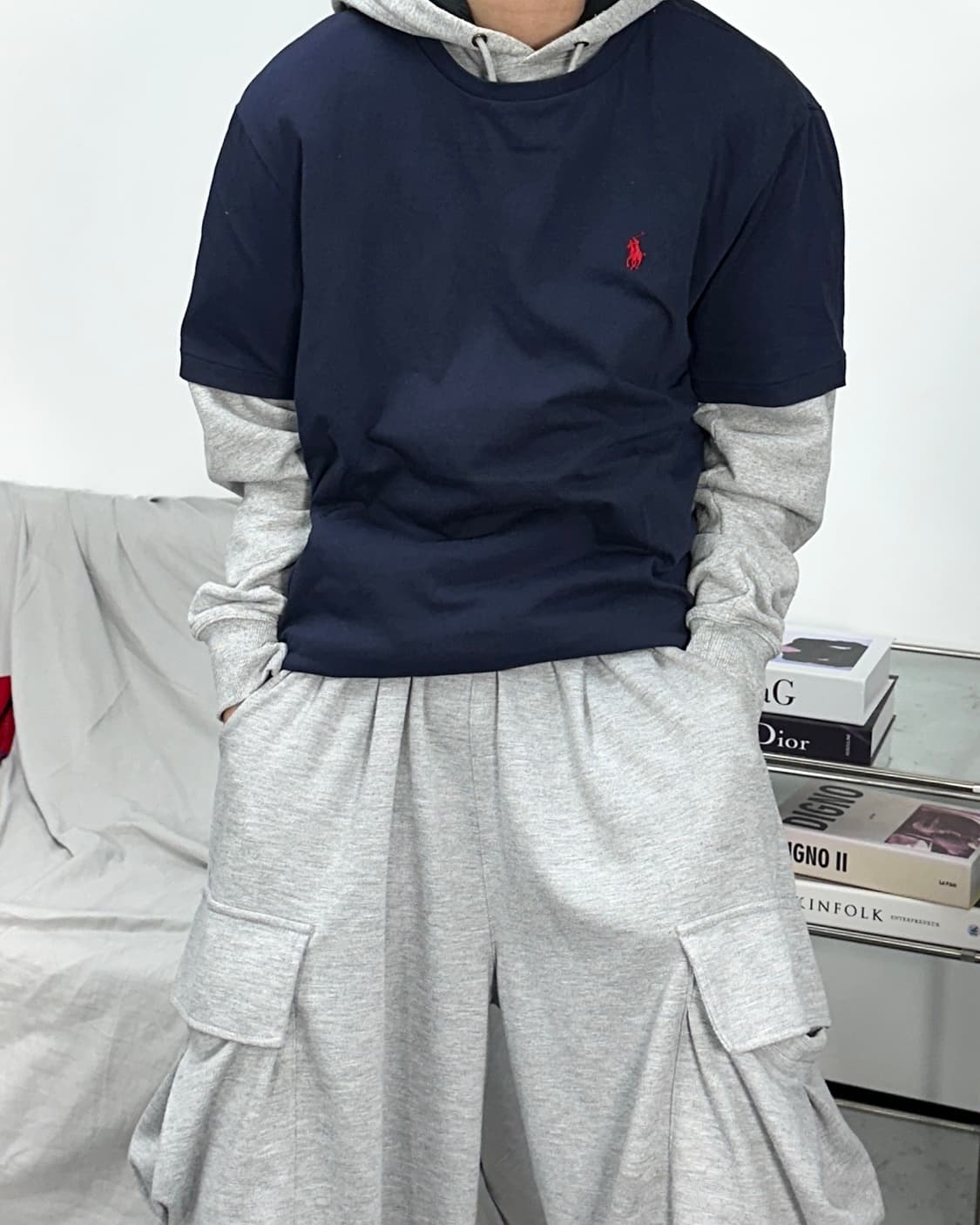 폴로 랄프로렌 네이비 반팔티 L 상품이미지1