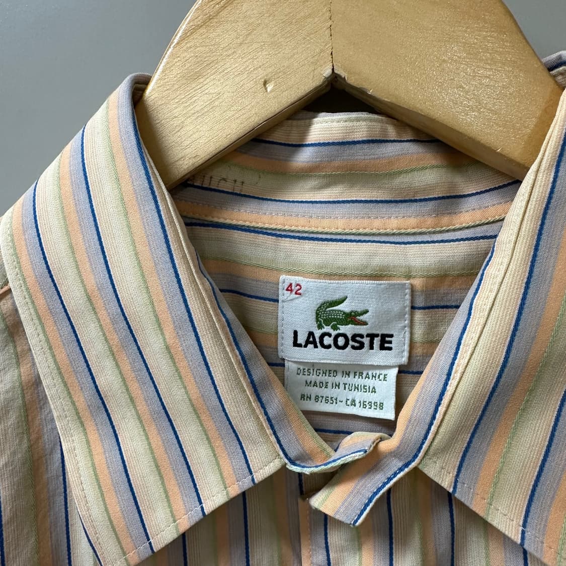 (42)라코스테 스트라이프 셔츠-Y364 상품이미지5