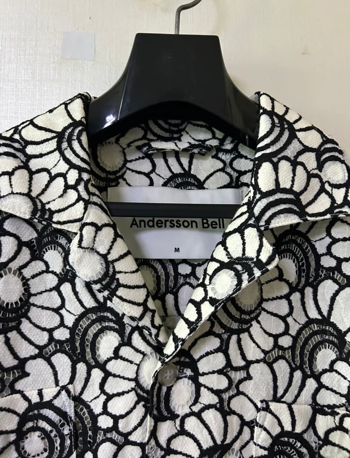 앤더슨벨 플라워 엠브로더리 오픈 카라 셔츠 M 상품이미지3