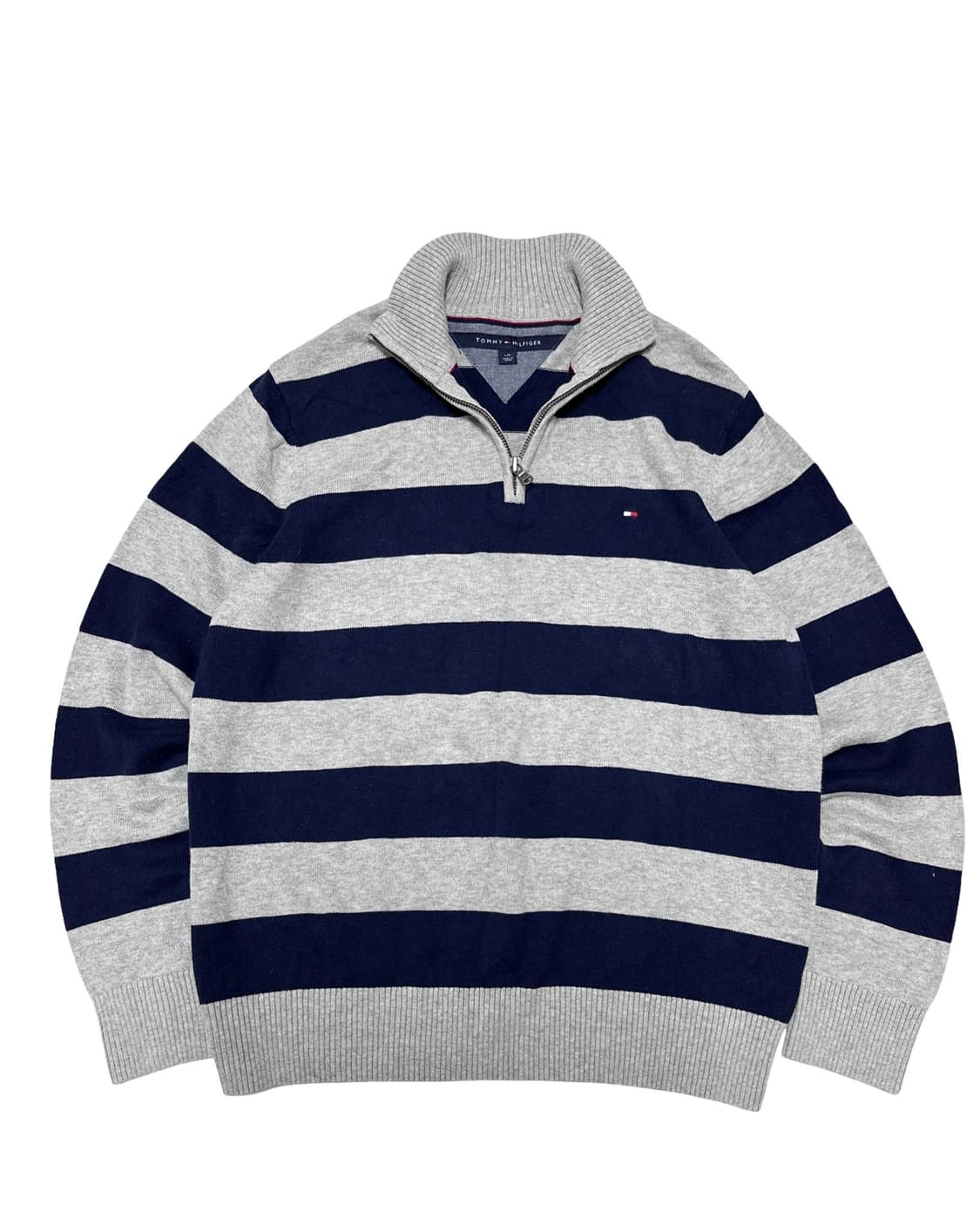 타미힐피거 스트라이프 반집업 니트 상품이미지1